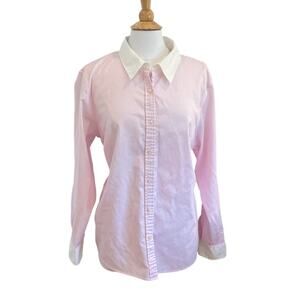 Charter Club Pink Non-Iron Button Up Dress Shirt, Career, Minimalist, Size 20W